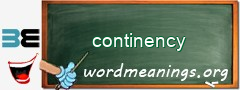 WordMeaning blackboard for continency